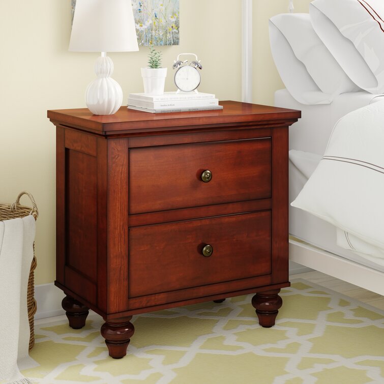 cherry solid wood nightstand