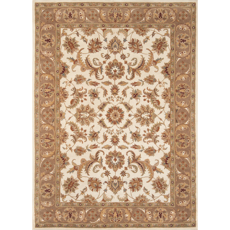 Astoria Grand Taylorsville Oriental Handmade Tufted Wool Ivory Mushroom Area Rug Wayfair