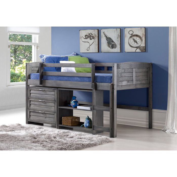 Harriet Bee Evan Twin Low Loft Bed With Storage Reviews Wayfair Ca