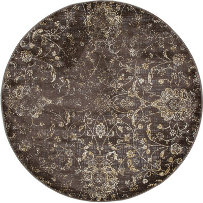 Devay Floral Mushroom Area Rug Lark Manor Rug Size: ROUND 5'3