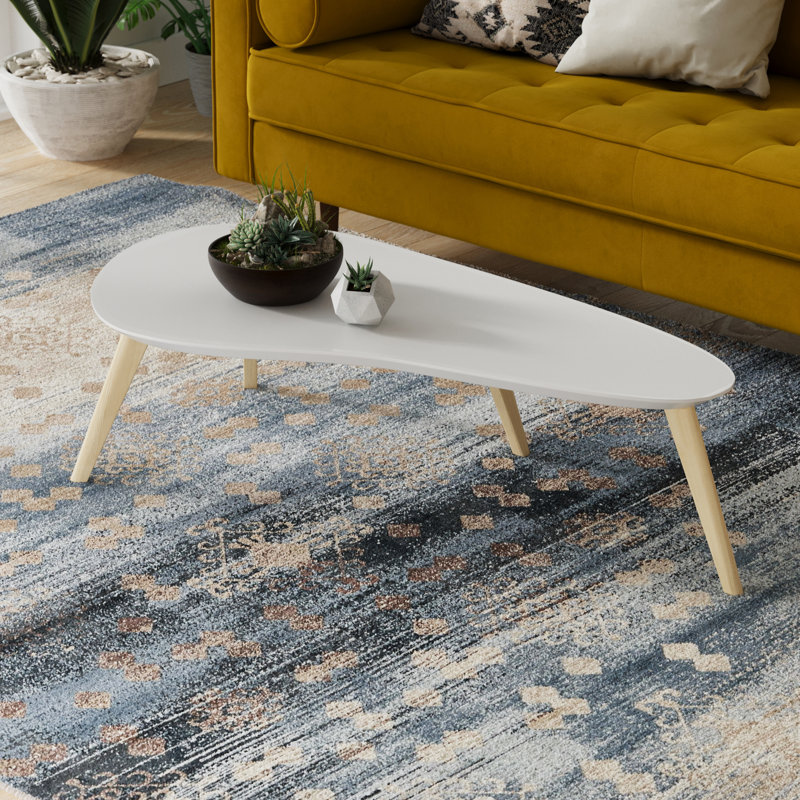 Campanelli Coffee Table Top Color/Base Color: White Top/Oak Base