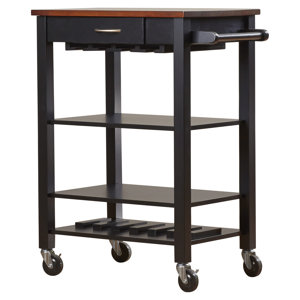Morgandale Kitchen Cart with Butcher Block Top