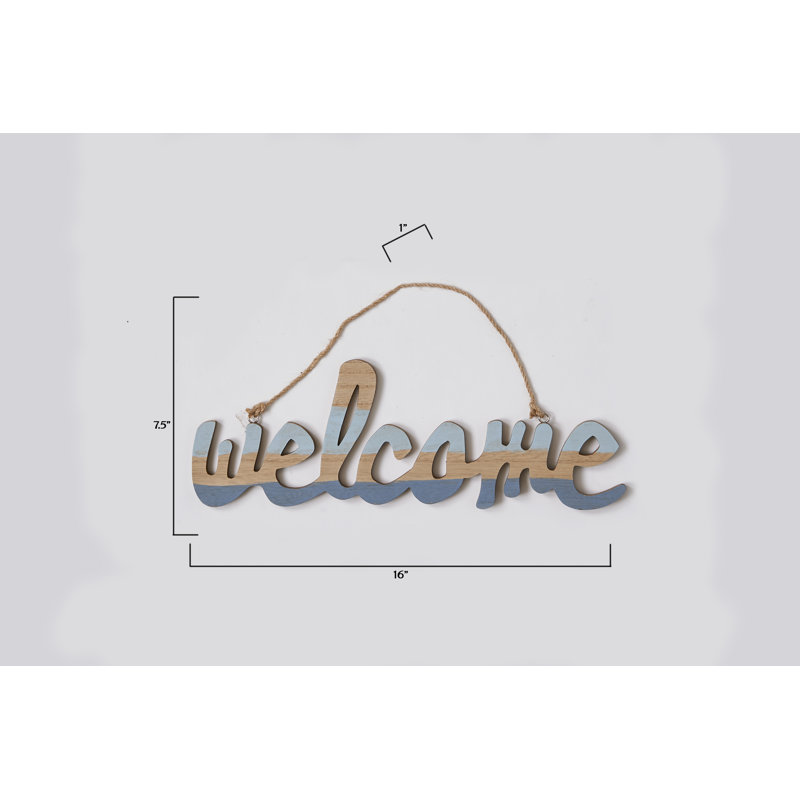 Breakwater Bay Wood Welcome Sign Wall Decor Reviews Wayfair