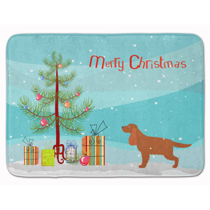 The Holiday Aisle English Cocker Spaniel Christmas Tree Memory Foam Bath Rug Wayfair