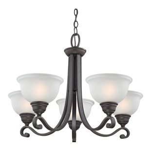 Go to store & view more images Halvorsen 5-Light Shaded Chandelier by Darby Home Co