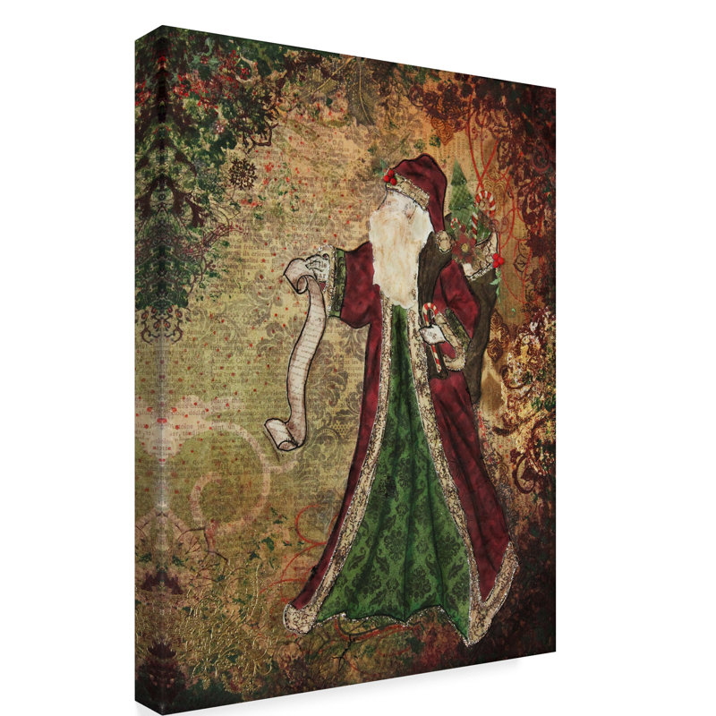 Trademark Art Father Christmas Acrylic Painting Print On Wrapped