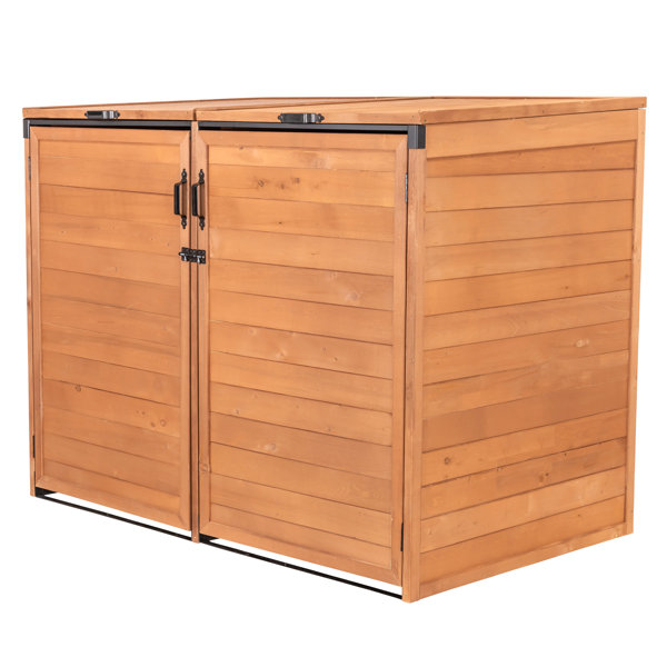 Leisure Season Horizontal Solid Wood Lean-To Garbage Shed 