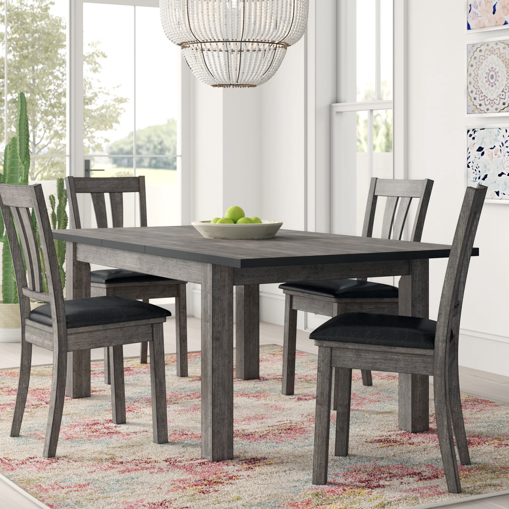 katarina extendable rubberwood solid wood dining table