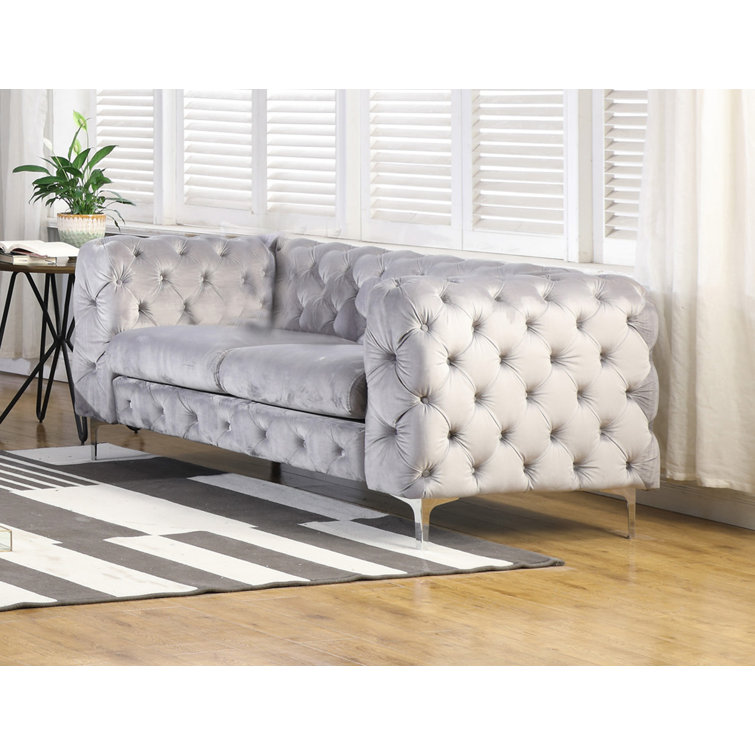 Etta Avenue™ Isabell 63'' Velvet Square Arm Loveseat & Reviews Wayfair