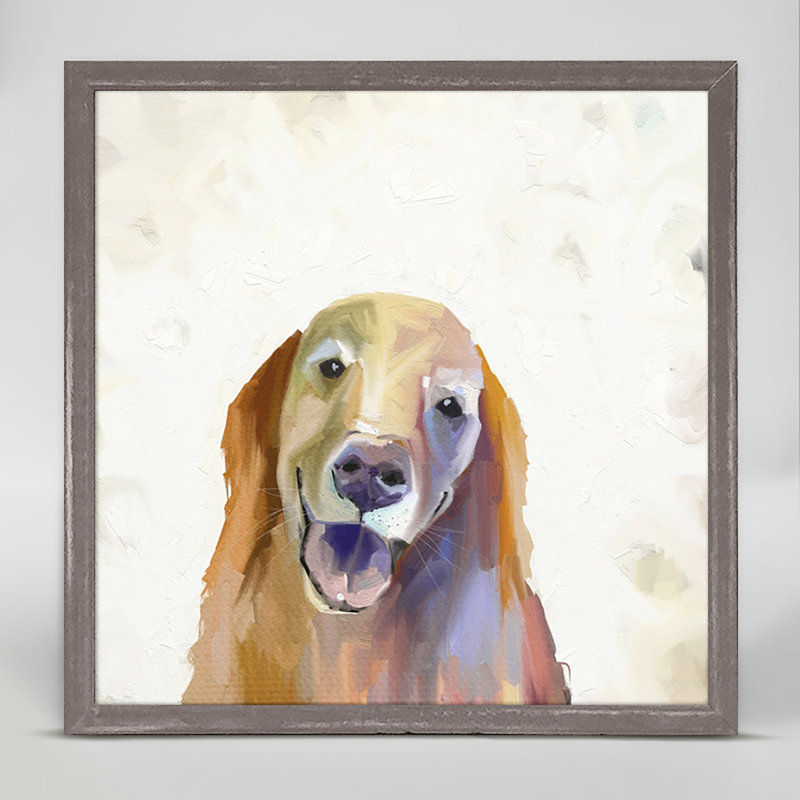 Winston Porter Best Friend Golden Retriever Framed Acrylic