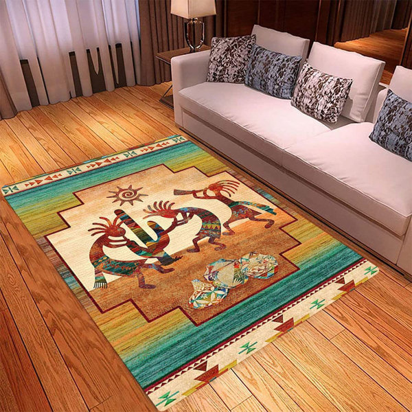 Native American Rugs Orange 4x6