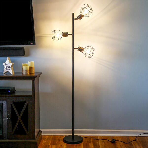 Brightech Robin Industrial Rustic Pole Tree Floor Lamp W/ 3 Vintage Edison  Bulbs & Reviews | Wayfair