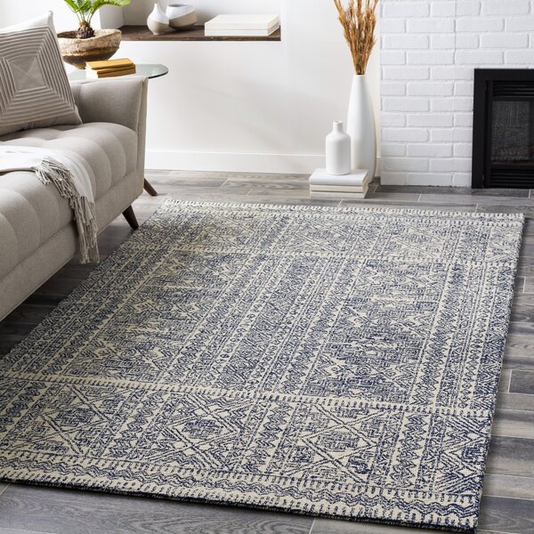 Foundry Select Pittsfield Handmade Tufted Wool Blue/Beige Area Rug ...