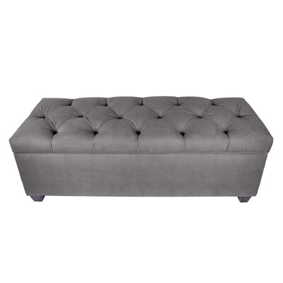 Erik Wood Storage Bench Darby Home Co Upholstery Gray