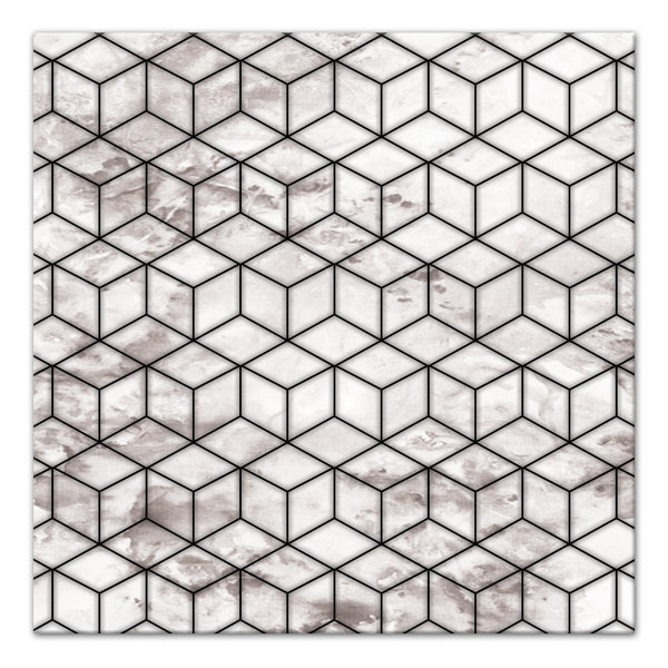 Williston Forge Marble Geometric Cube Framed Graphic Art Print On Canvas Wayfair
