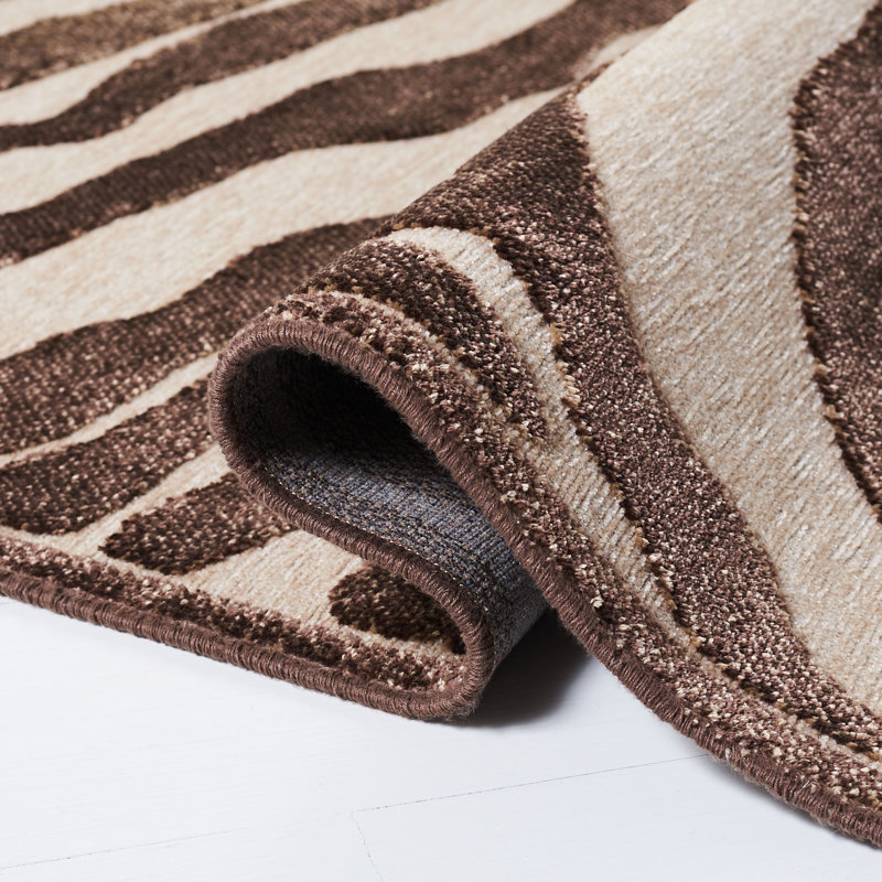 World Menagerie Lorian Zebra Animal Print Brown Area Rug Reviews Wayfair