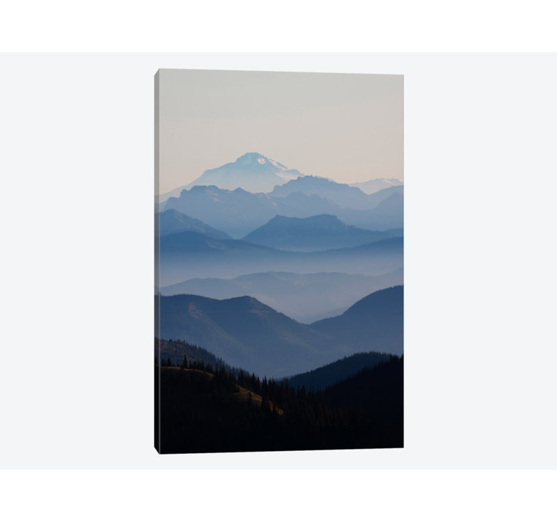 East Urban Home Foggy Mountain Landscape Ii Photographic Print On Canvas Wayfair