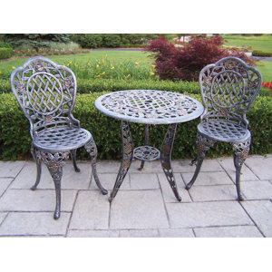 Tea Rose 3 Piece Bistro Set