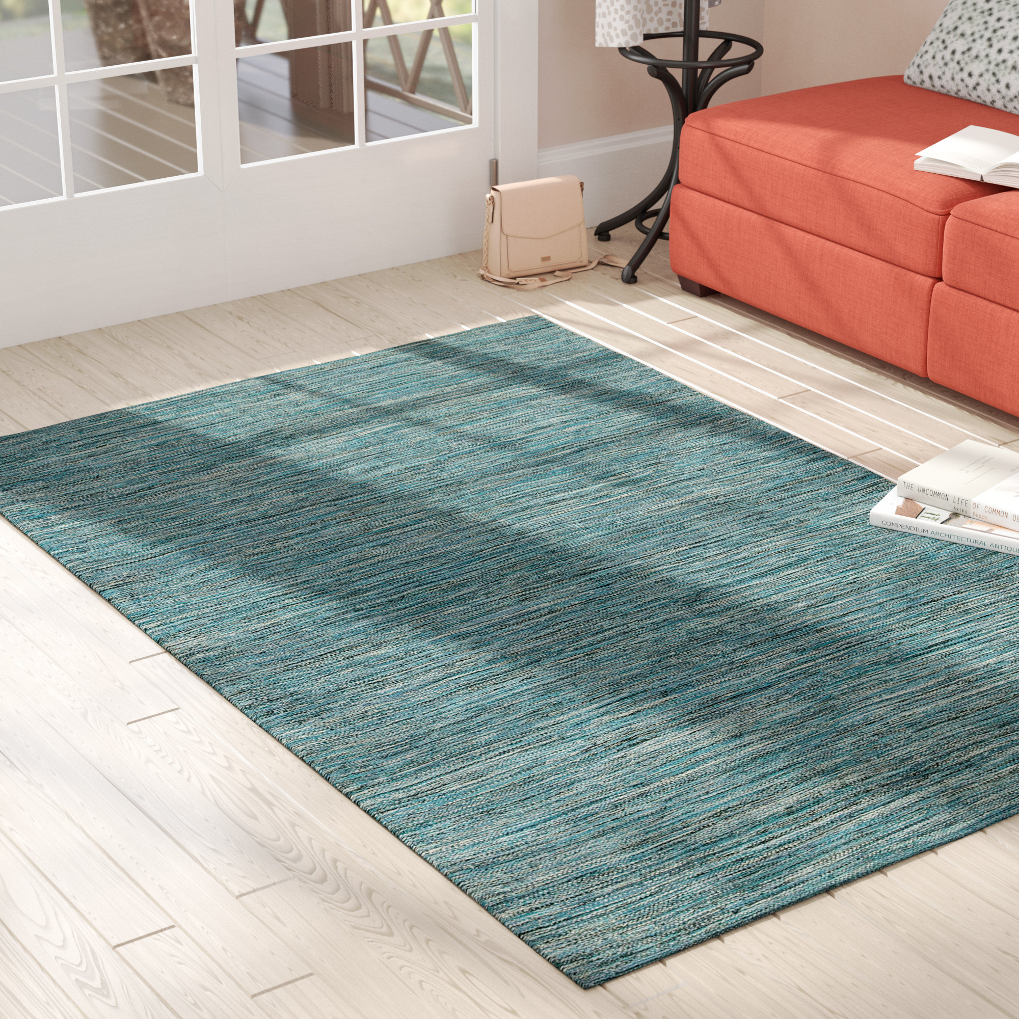 Wrought Studio Temme Hand Woven Cotton Blue Area Rug Reviews Wayfair
