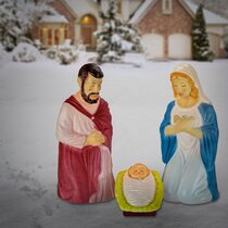 Nativity Set Outdoor 36 inch Blow Mold LED Pre-Lit Holy Family Scene Decoration for Christmas Holiday