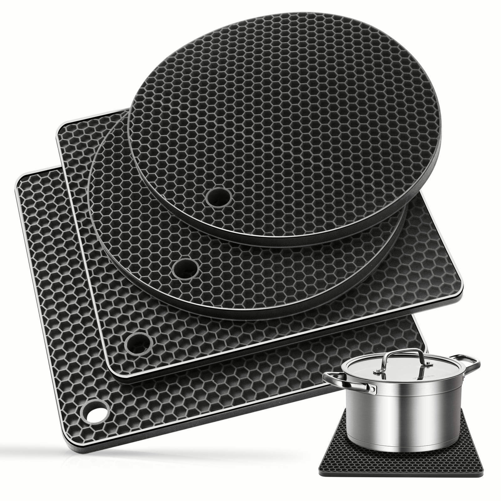 Silicone Trivet Mats Hot Pot Holder Non-slip & Heat Resistant Trivets Mat 