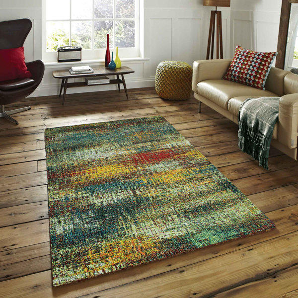 Enya Modern Colourful Contemporary Design Red Blue Area Rug