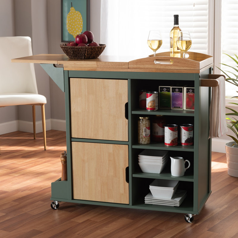 Gracie Oaks Halsten Kitchen Cart Wayfair