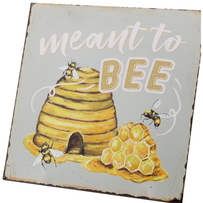 Barnyard Designs Meant To Bee Funny Tin Wall Decor Wayfair