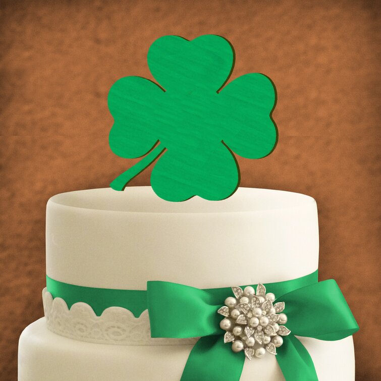 Novelty 4 Leaf Clover 12 Edible Stand Up wafer paper cake toppers Birthday 