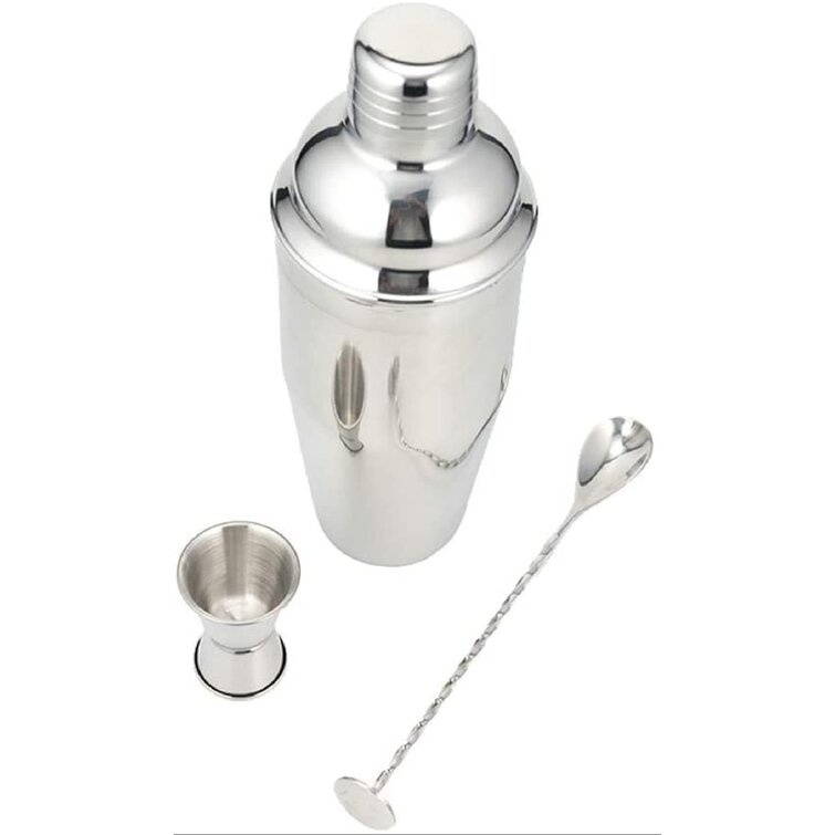 24 Ounce Cocktail Shaker Bar Set with Accessories Martini Kit with Measurin H 