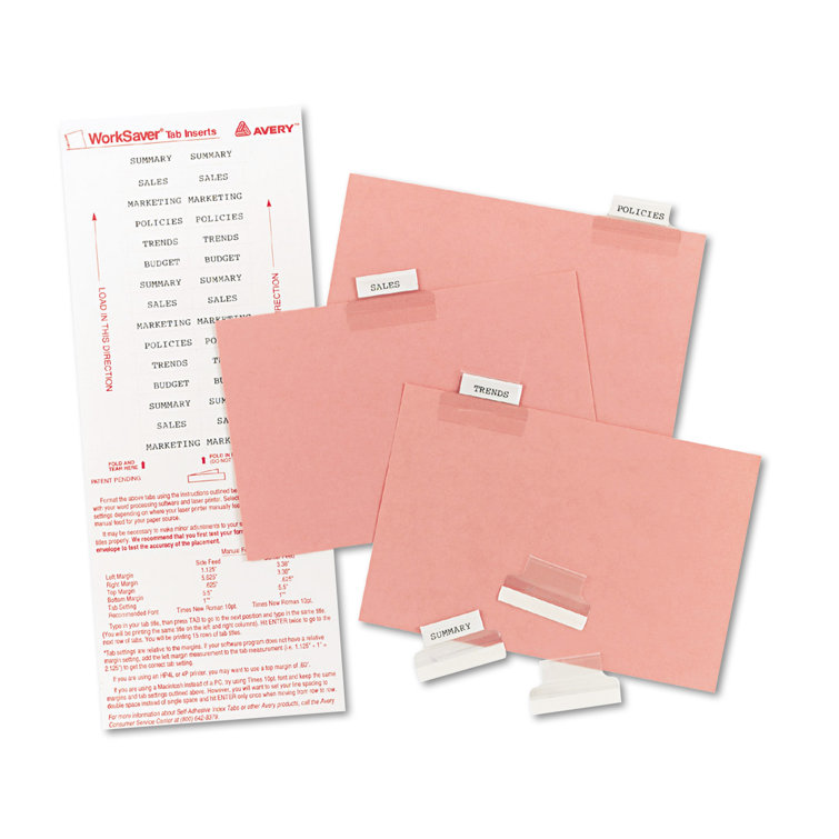 Self-Adhesive Tabs with White Printable Inserts, One Inch, 25/Pack