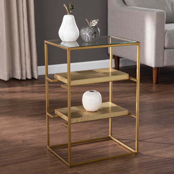 Mercer41 23.5'' Tall Glass Frame End Table & Reviews | Wayfair