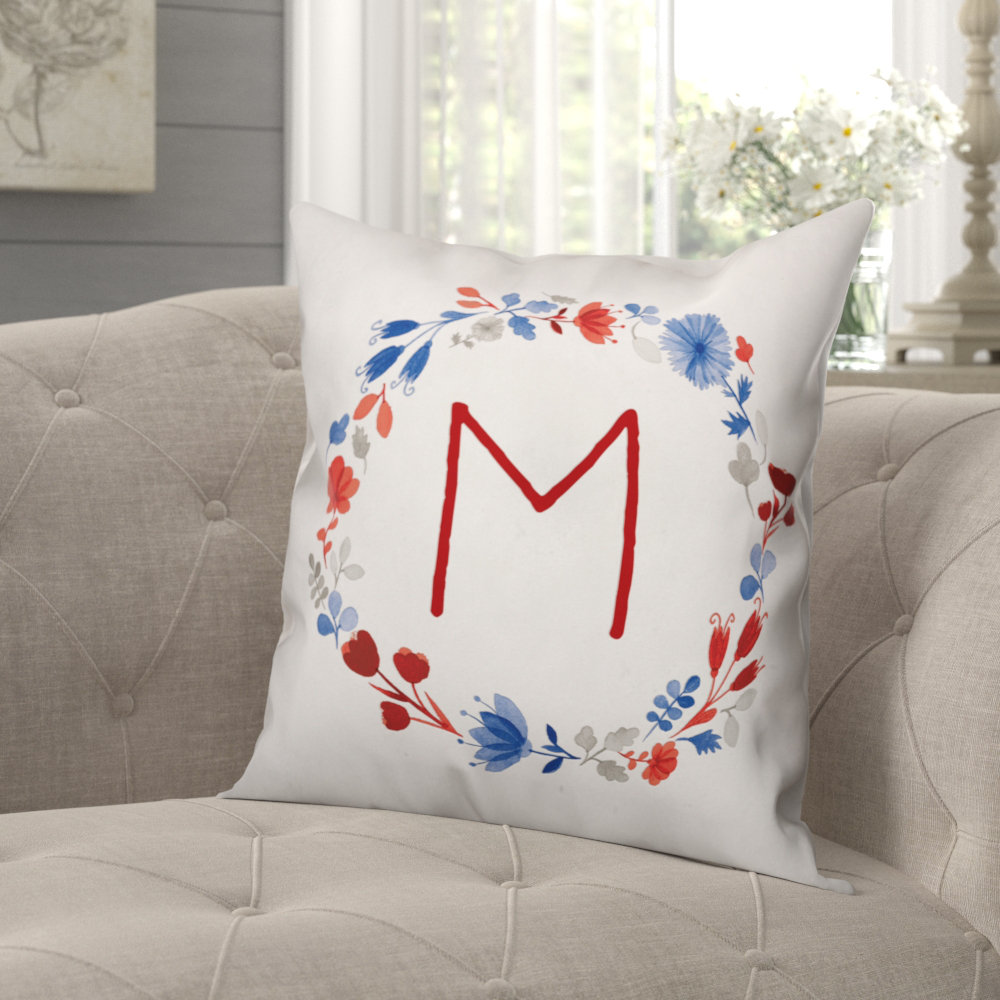 monogram outdoor throw pillows
