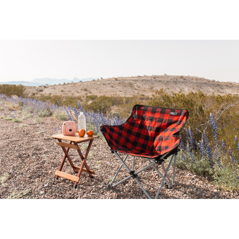 plaid camping chair
