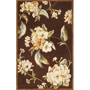 Lovejoy Mocha Floral Elegance Area Rug