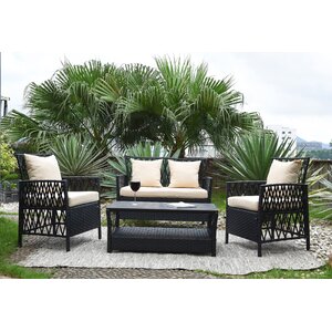 Ackerson 4 Piece Sofa Set with Cushions