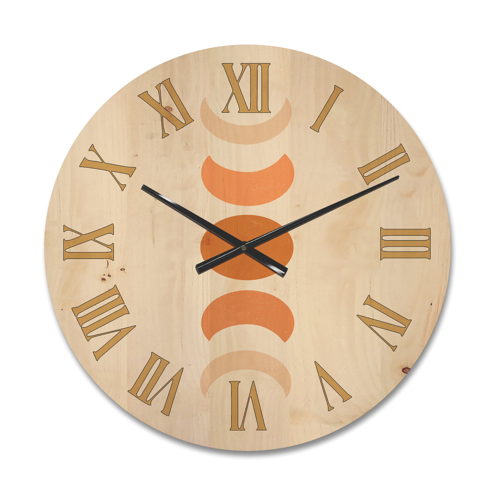 East Urban Home Solid Wood Wall Clock Wayfair