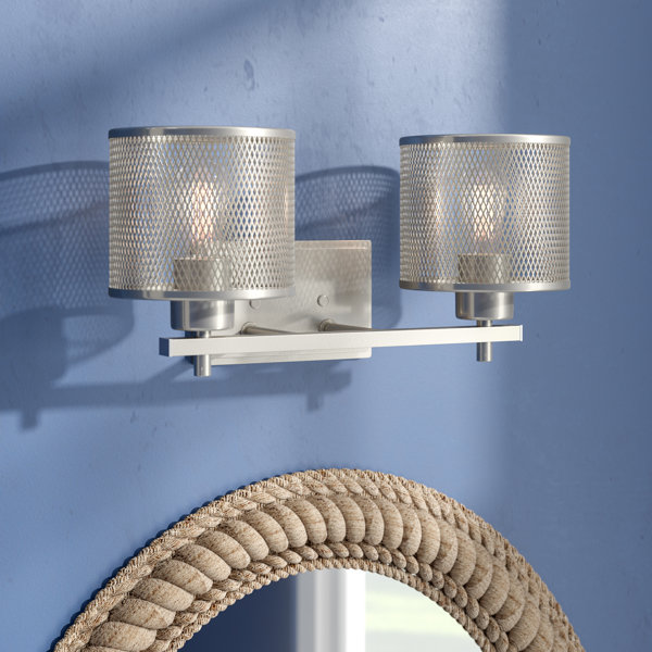 Beachcrest Home Mulligan 2 Light Dimmable Brushed Nickel Armed Sconce Reviews Wayfair