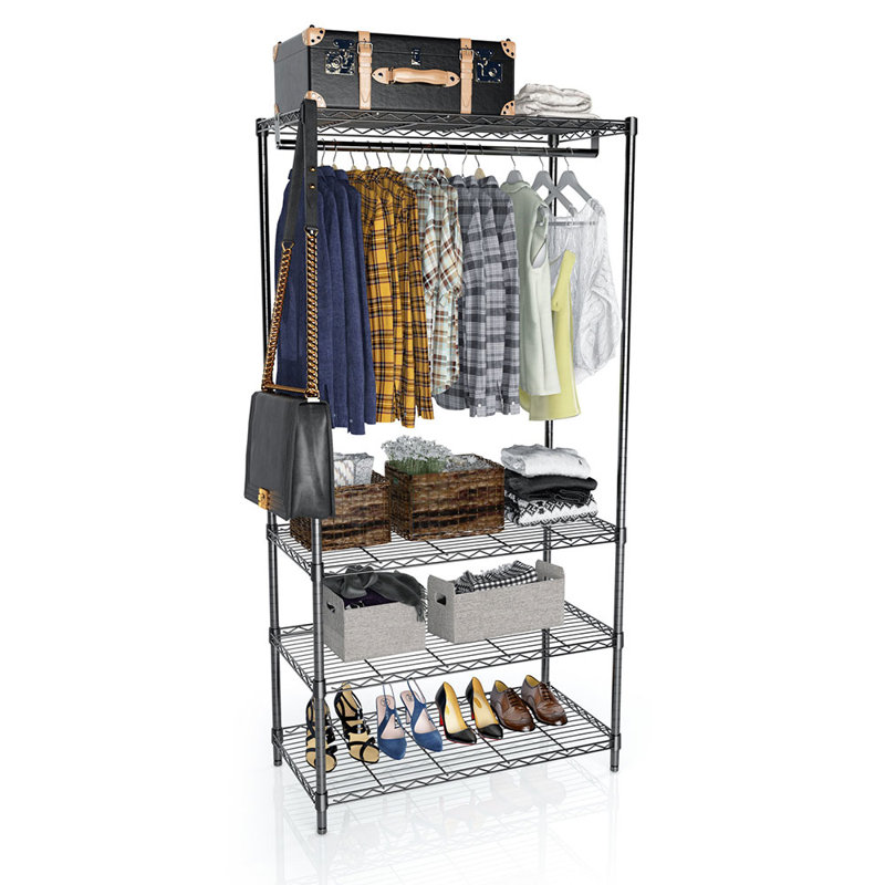 Rebrilliant Fickes 35 4 Wire Heavy Duty Clothes Rack And Garment Racks Wayfair