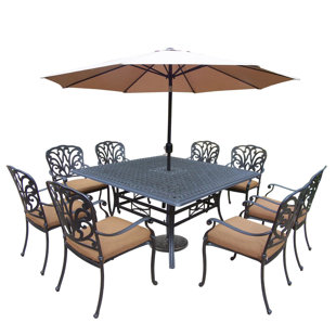 Go to store & view more images Bosch 9 Piece Dining Set with Cushions and Umbrella by Darby Home Co