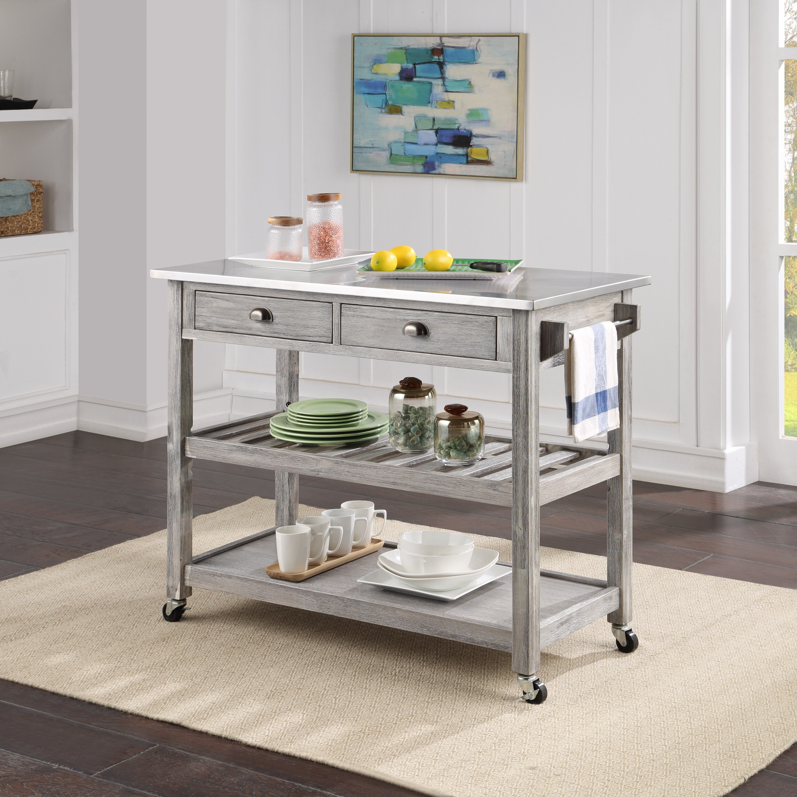 Trent Austin Design Weldona Kitchen Cart With Stainless Steel Top Reviews Wayfair