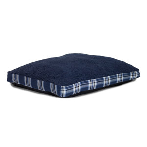 Faux Sheepskin and Plaid Deluxe Dog Pillow