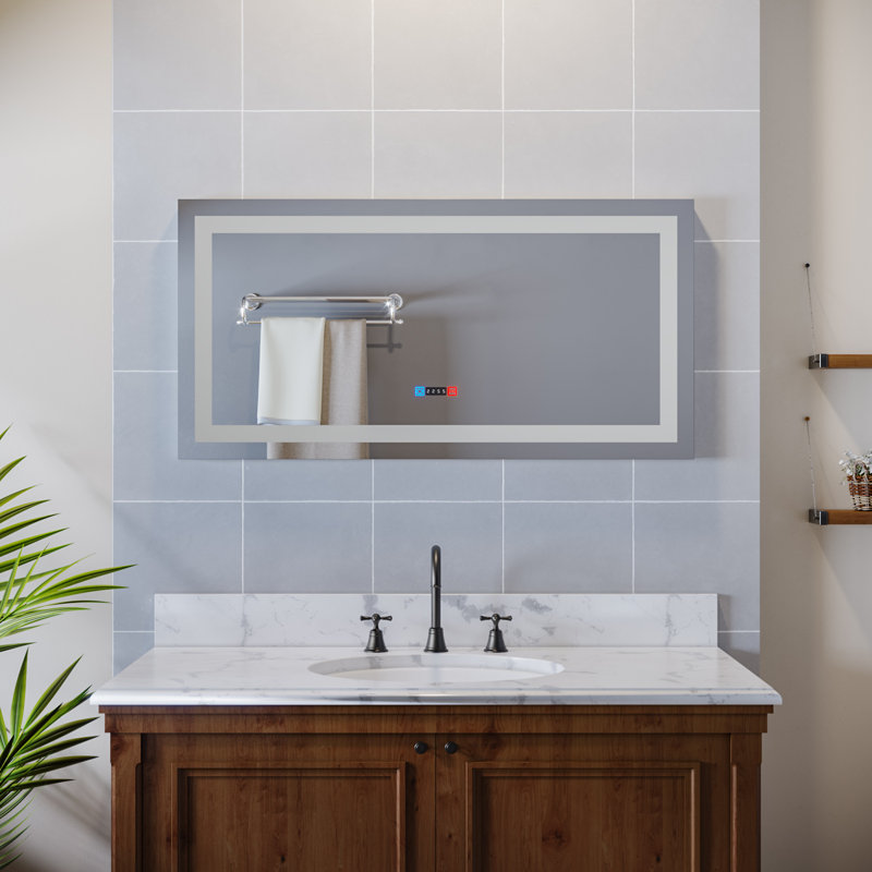 Orren Ellis Tarkio Modern Frameless Lighted Bathroom ...