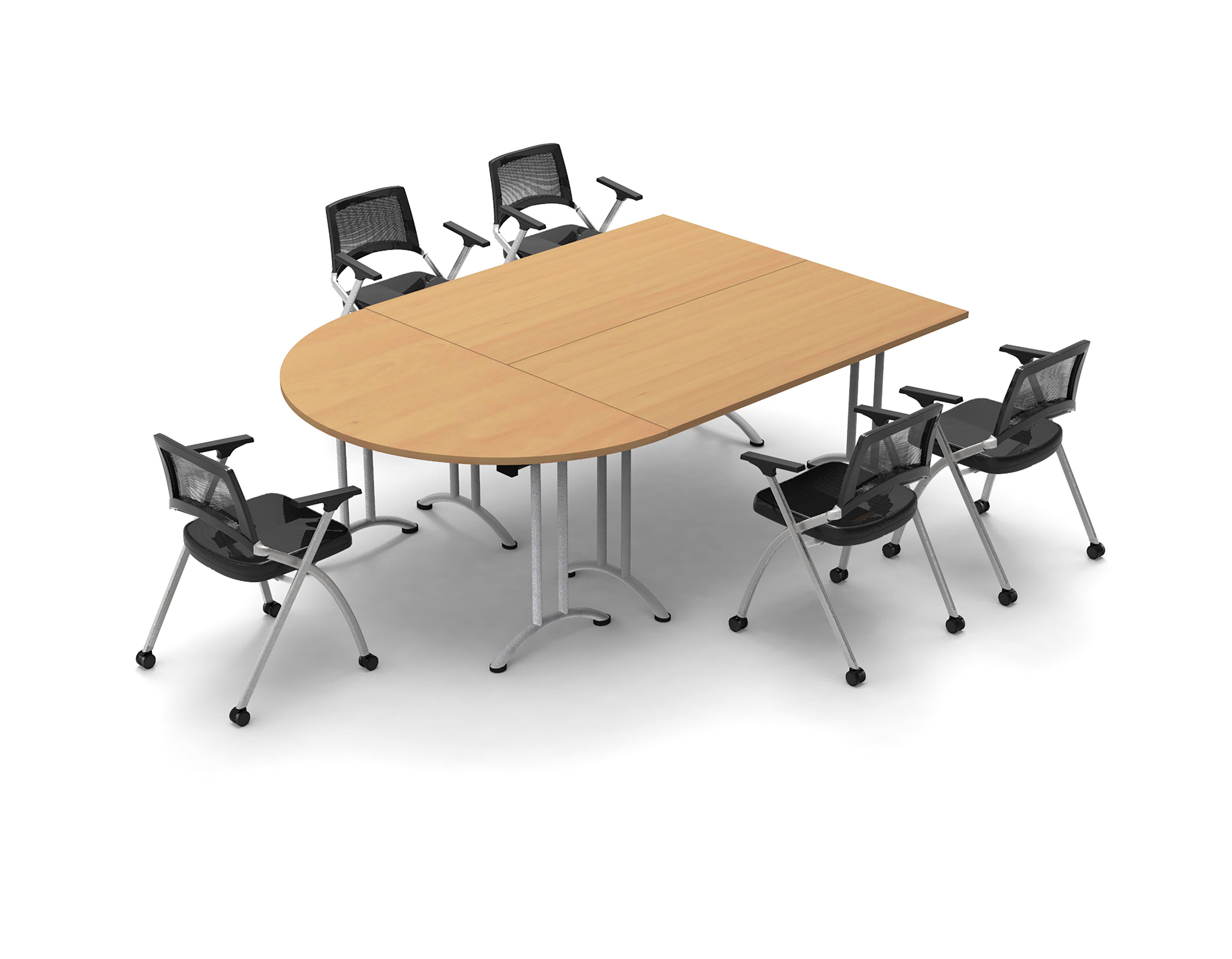 Inbox Zero Albina 5 Person Conference Meeting Tables with 5 Chairs ...