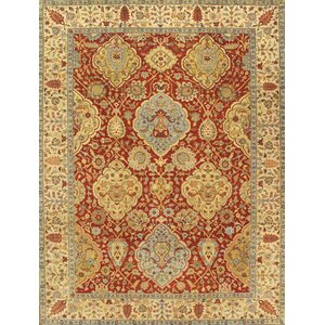 Kerman Hand-Knotted Red/Ivory Area Rug