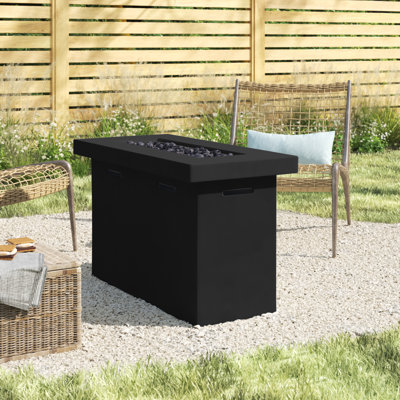 Incomplete Sybil 25\" H x 42\" W Fiber Reinforced Concrete Propane Outdoor Fire Pit Table