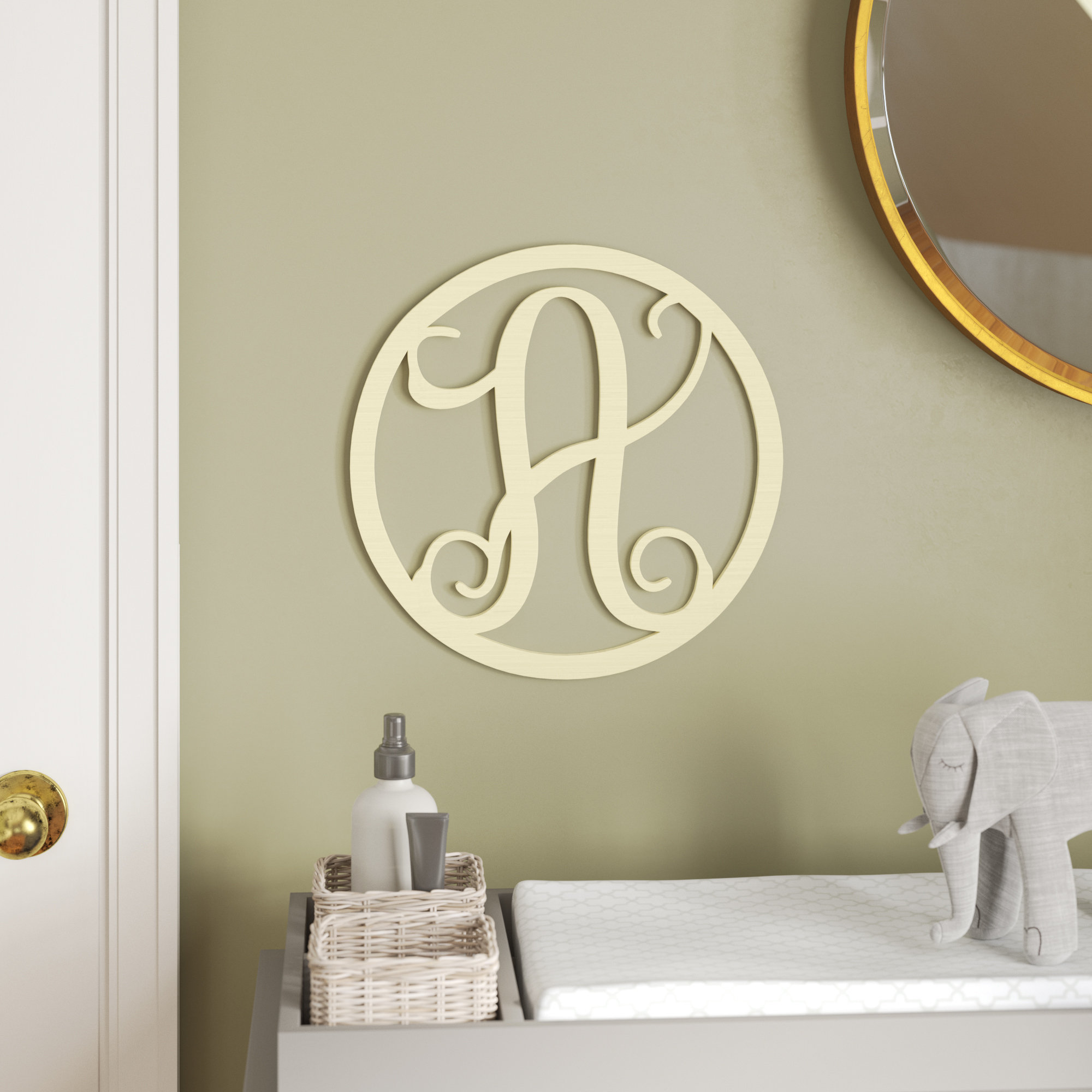 Viv + Rae Henline Single Letter Circle Monogram Hanging Initial Viv + Rae Henline Single Letter Circle Monogram Hanging Initial