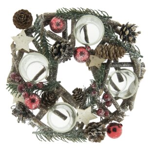 Advent 28cm Wood Wreath (Set Of 2) Image