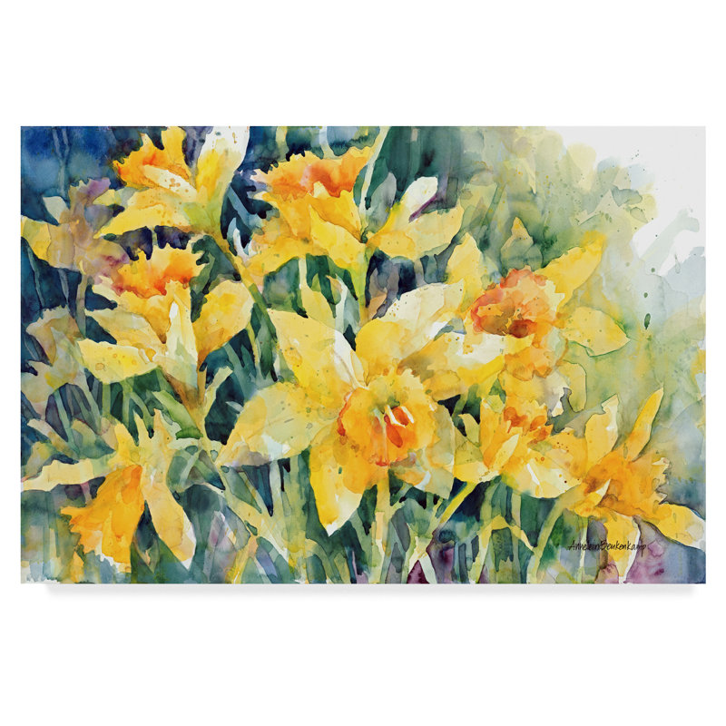 Trademark Art Daffodil Party Watercolor Painting Print On