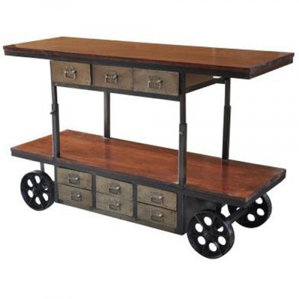 Lilliana Mango and Iron Bar Cart by Trent Austin Design